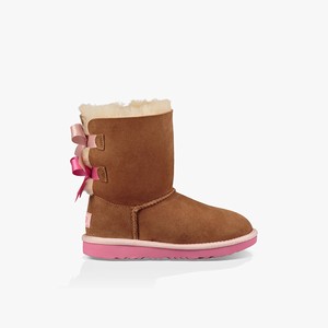 Ugg Bailey Bow II Kids Classic Boots Brown/Pink (1920RGPUC)